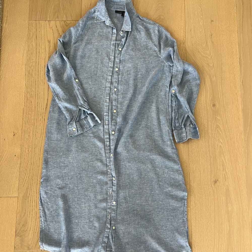 Tahari women’s Blue Button-Up cover up/shirtdress